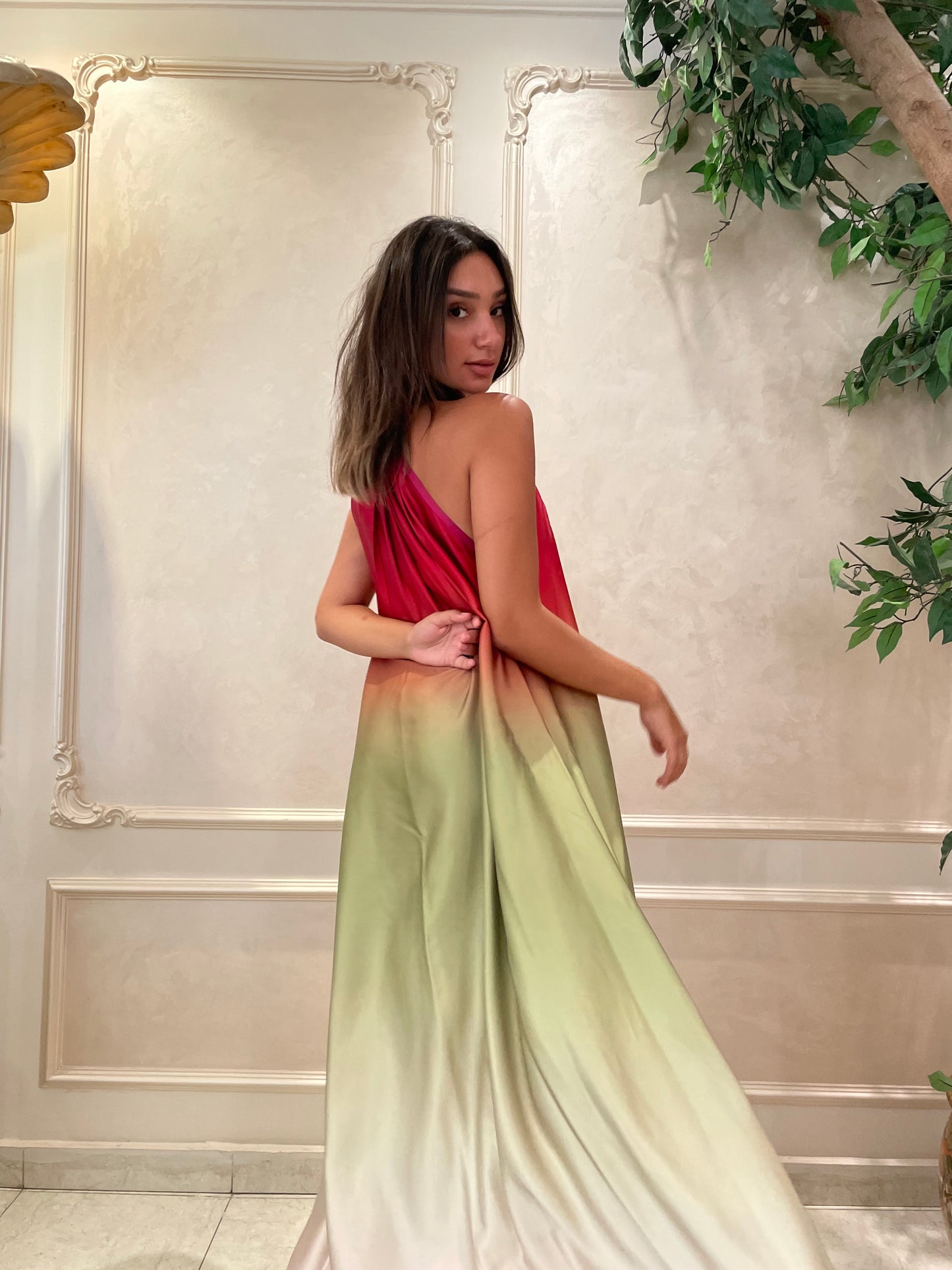 Ombré Satin Dress